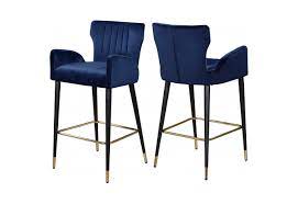 On 8 dec 2020 review stating stylish stool. Luxe Navy Blue Velvet Counter Stool Set Of 2 By Meridian Furniture
