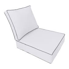 Available in either black and white or blue and white, the outdoor striped chairpad is sure to tie in with the look of your outdoor space. White Outdoor Cushions With Black Piping Off 69