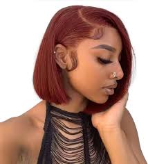 Amazon.com : RQY Reddish Brown Bob Wig Human Hair 13x4 Reddish Brown Lace  Front Wigs Human Hair Bob Pre Plucked 180% Density Short Straight Lace  Front Wigs（33# bob Wig 8inch） : Beauty