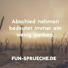 Abschied Nehmen Bedeutet Immer Ein Wenig Sterben Fun Spruche Spruche Zitate Spruche Trauer Coole Spruche