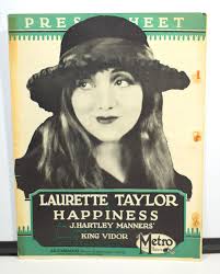 HAPPINESS 1924 Silent Film Pressbook Laurette Taylor