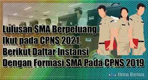 Dia menjelaskan, cpns jalur sekolah kedinasan membutuhkan lulusan sekolah dengan ijazah sma/sederajat. Lulusan Sma Berpeluang Ikut Pada Cpns 2021 Berikut Daftar Instansi Dengan Formasi Sma Pada Cpns 2019 Ilmu Beton