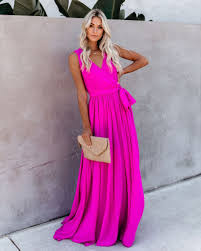 Diana Sleeveless Maxi Dress Fuchsia Final Flattering Maxi Dress Simple Short Dresses Women Bodycon Dress