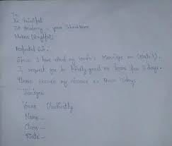 I am writing in regards to my recent absence. Write A Letter To Your Class Teacher Requesting Her To Grant You Leave For 3 Days To Attend Your Brainly In