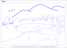I lightly sketch in an outline of the horizon, bluffs, rocks and lighthouse using a 2h.5 mechanical pencil. Learn How To Draw An Easy Landscape Landscapes Step By Step Drawing Tutorials