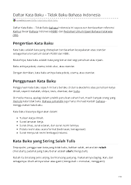 Dalam kalimat baku, pasti terkandung kata baku. Kata Baku Dan Tidak Baku Research Papers Academia Edu