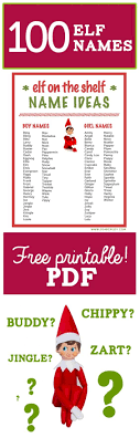 100 Elf On The Shelf Names Elf Name Ideas Printable