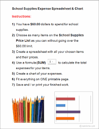 Google Classroom School Supplies Expenses With Chart K5
