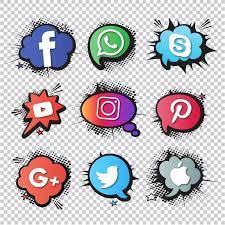 Conjunto De Estilo Comico De Icones Sociais Icones Sociais Icones De Estilo Icones Em Quadrinhos Imagem Png E Vetor Para Download Gratuito Social Media Icons Vector Social Media Icons Free Social