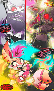 391988 - safe, artist:daimusraw, loona (vivzmind), queen bee-lzebub  (vivzmind), canine, mammal, wolf, anthro, hazbin hotel, helluva boss,  breasts, colored sclera, comic, duo, female, femalefemale, fur, hair,  indoors, open mouth, pink eyes, red
