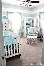 Match that with some fun pillows and voila! Grey White And Teal Elephant Nursery Home Room Baby Boy Nurseries