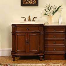 Beautiful lines accentuate this timeless antique bathroom vanity. 51 Inch Single Sink Bathroom Vanity With Marble