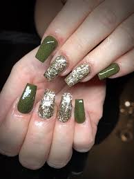 Your nails are accessories like your handbags, shoes and jewelry. Booty Nails All Acrylic Olive Green And Gold X Facebook