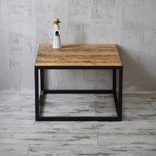 Square reclaimed wood coffee table / lower shelf. Barnwood Coffee Table Naive Wood Factory