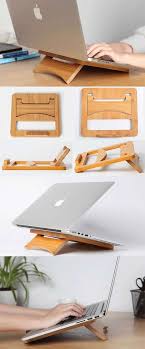 Foldable And Portable Wooden Laptop Folding Stand Holder For Apple Macbook Tablets Ipad Pc Laptop Wooden Laptop Stand Laptop Stand Wood Diy