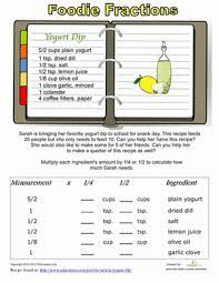 Summer smarts (activities and skills to prepare your child for 1st grade). Free Recipes With Fractions Worksheets Education Com