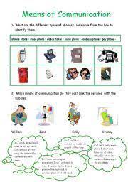 English Worksheets Means Of Communication Means Of Communication Communication Activities Communication