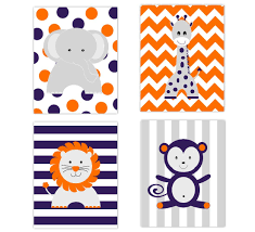 5 out of 5 stars. Amazon Com Baby Nursery Wall Art Navy Blue Orange Gray Elephant Giraffe Lion Monkey Safari Jungle Zoo Animals Chevron Baby Nursery Decor Set Of 4 Unframed Prints Handmade