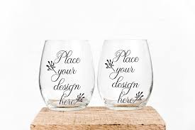 2 Wine Glass Tumbler No Stem Mockups Free Psd Mockups Templates Stemless Wine Glass Mockup Free Psd