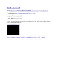 Jul 09, 2021 · you can use adb to install an apk on an emulator or connected device with the install command: Install Apk Via Adb Pdf