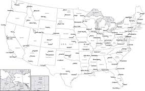 Image blankmap usa states png us states grey and white style similar to vardion s world maps. Black White Usa Map With Major Cities
