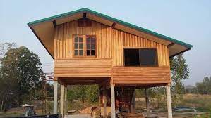 แบบบ านไม ใต ถ นส ง แนวเร ยบง ายสไตล ชนบท ก บงบเพ ยง 2 แสนกว าบาท ร ปแบบ บ าน แปลนบ านขนาดเล ก การออกแบบบ านหล งเล ก