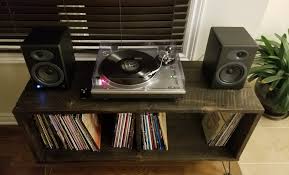 Vinyl Storage Unit From Rusticurbanfurnature Instagram Vinyl Turntable Audio Technica At Lp120 Turntable Setup Vinyl Storage Audio Technica Turntable
