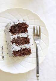 This recipe uses vegan aquafaba (chickpea water) in place of eggs. Gluten Free Vegan Chocolate Lavender Aquafaba Cake