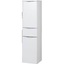 Mehr darüber in der garantiebroschüre. Scanbad Samba Badezimmer Hochschrank 134cm Mit 1 Schublade Und 2 Turen Weiss Hochglanz