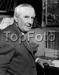 JRR TOLKIEN ; John Ronald Ruel Tolkien ; Photographed in his study at 76  Sandfield Road , Oxford ; 1961 ; English writer , poet and university  professor ; Credit : Pamela Chandler