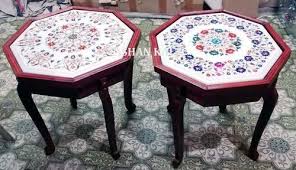 The price of onyx dining table tops and onyx coffee table tops varies according to the color, quality grade, size, processing method and manufacturer of the stone. Polish White Marble Inlay Coffee Table Tops 20 Mm Approx For Home Rs 51 Inch Id 2507265133