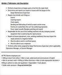 Free 9 Sample Welder Job Description Templates In Ms Word Pdf
