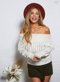 Ivory Tassel Off The Shoulder Sweater Live By K Boutique