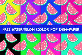 Download 8 Free Colorful Watermelon Digital Paper Free Pretty Things For You