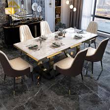 For a spacious, modern dining room, simply add the. Home Furniture Foshan Factory Glass Table Top Dining Tables And Chairs Set Metal Dining Tables For Sale China Stainless Steel Table Tabls Made In China Com