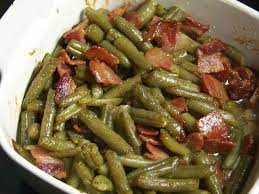 Sweet Southern Green Beans Recipe Yummly Recipe Southern Green Bean Recipes Green Bean Side Dish Recipes Smothered Green Beans
