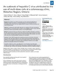 With the addition of the boston bruins. Hepatitis C Outbreak Attributed To Use Of Multi Dose Vials At Colonoscopy Clinic Waterloo Region Ontario Ccdr 47 4 Canada Ca