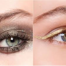 S'il vaut mieux éviter le ton sur ton (brun sur brun), le vous avez envie d'un maquillage sophistiqué ? Maquillage De Fete Smoky Paillete Ou Eyeliner Dore Femme Actuelle Le Mag