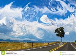 Cielo Loco Sobre El Camino Con Un árbol En El Horizonte - Pintura Digital  Del Estilo De La Pintura Al óleo Stock de ilustración - Ilustración de  estilo, hierba: 124265427