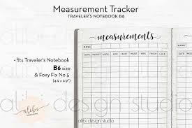 B6 Tn Measurement Tracker Travelers Notebook Fitness