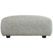 Cadre en métal, pieds en bois de hêtre massif, assise en tissu maillé soyeux. Posada Repose Pieds En Tissu Bellagio Gris Vert Habitat