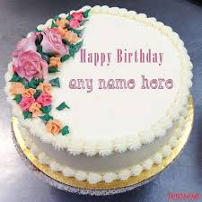 Write your name on kids birthday card gif. Beautiful Flower Birthday Cake By Name Editing Special Birthday Cakes Happy Birthday Cake Images Simple Birthday Cake