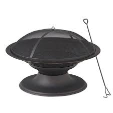 Shop Garden Treasures 29 5 In W Black High Temperature Painted Steel Wood Burning Fire Pit At Lowes Com Wood Burning Fire Pit Lowes Home Improvements Fire Pit