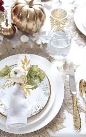 Elegant White Gold Thanksgiving Table Setting Thanksgiving Table Settings Gold Thanksgiving Table Thanksgiving Table Design