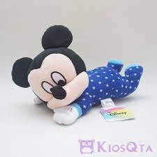 Boneka Baby Mickey Mouse Tiarap Piyama Biru Original Disney Boneka Mainan Disney
