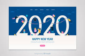 Download Flat Design New Year Landing Page For Free New Year Card Design Landing Page Newyear