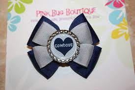 Boutique Dallas Cowboys Hair Bow By Pinkbugboutique On Etsy 3 00 Hair Bows Bows Headbands