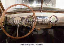 White Steering Wheel From A Classic Car Circa 1950 Stock Photo Alamy