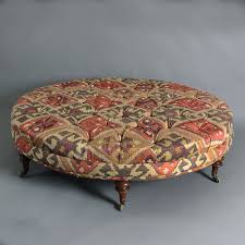 This method is easier if you're working alone to make a headboard or tufted coffee table ottoman. A 19th Century Victorian Period Ottoman With Kilim Upholstery Timothy Langston Fine Art Antiques