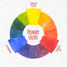 handmade color wheel primary colors chart vector illustration